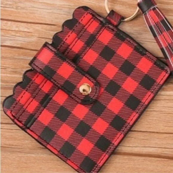 1 LEFT! Buffalo Plaid Bangle Wristlet Wallet - Picture 3 of 3